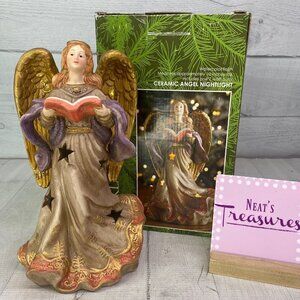 Kirkland's ANGEL 082358 Water Color Finish 10" Tall Ceramic Night Light Figurine